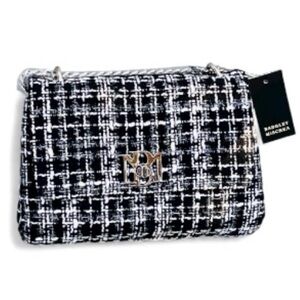 Badgley Mischka NWT Black and White Tweed Clutch